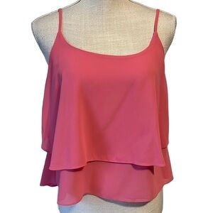 San Joy coral tiered crop top . Sz medium